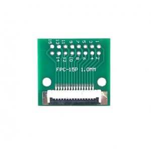 15 Pin 1.0mm FFC / FPC Adapter Board With Soldered Connector