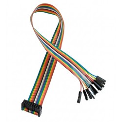 16 Pin Female to Female Rainbow Dupont Jumper Wire Ribbon Cable - 30CM Cable Length 