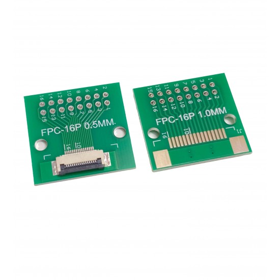 16 Pin 0.5mm FFC / FPC Adapter Board With Soldered Connector