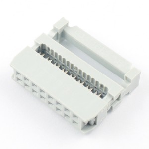 Flat Ribbon Cable Connector - Press Mount - 16 Pin Female - 2.54mm - FRC/ IDC connector - Grey Flat Ribbon Cable Connector - Press Mount - 16 Pin Female - 2.54mm - FRC/ IDC connector - Grey