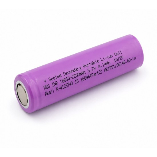 INR 18650 2200mAh 3.7V Li-ion Rechargeable Battery | High Capacity Lithium Cell INR 18650 2200mAh 3.7V Li-ion Rechargeable Battery | High Capacity Lithium Cell