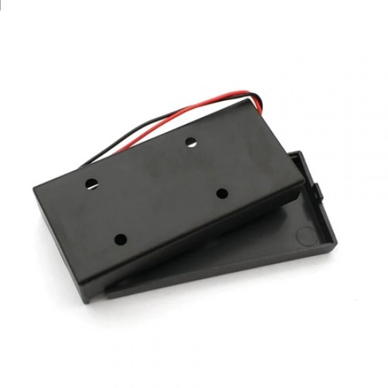 18650 Dual Battery Holder Case with ON/OFF Switch and Red-Black Power Wires
