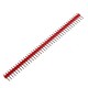 Breakaway Male Header - 1x40 (2.54mm Pitch)  Straight Red Color