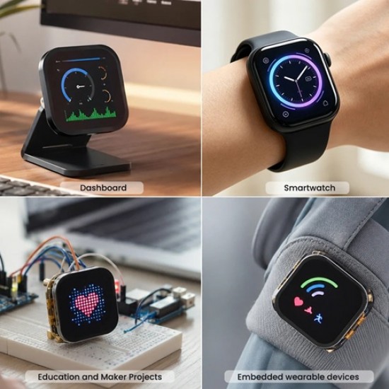 Elecrow CrowPanel 2.01inch-HMI ESP32 Watch Display 240*296 IPS Touch Screen With Microphone Supports Voice Control (Only PCB) [MPN: DHB56201D]