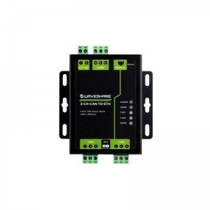 Waveshare Industrial Grade 2-Ch CAN To Ethernet Server, 2-Ch CAN + RS485 + Ethernet Port, Supports CAN Repeater / CAN To RS485, Dual SOCKET