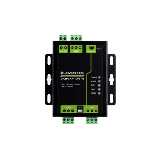 Industrial Grade 2-Ch CAN To Ethernet Server, 2-Ch CAN + RS485 + Ethernet Port, Supports CAN Repeater / CAN To RS485, Dual SOCKET