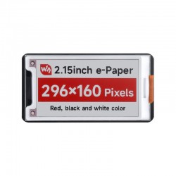 2.15inch E-Paper Display Module (B), E-Ink Display, 296x160, Red/Black/White, SPI Interface