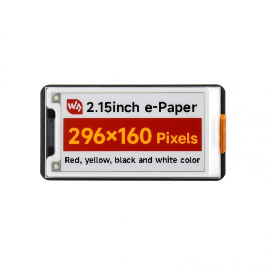 2.15inch E-Paper /  E-Ink Display Module (G), 296x160, Red/Yellow/Black/White, SPI Interface