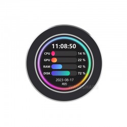 2.1Inch USB Monitor, IPS Panel, CPU Cooler Screen, PC case Secondary Screen, 480×480 Resolution, With Music Spectrum Analysis Function - Black 2.1Inch USB Monitor, IPS Panel, CPU Cooler Screen, PC case Secondary Screen, 480×480 Resolution, With Music Spectrum Analysis Function - Black
