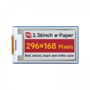 2.36inch E-Paper Module (G), 296 × 168, Red/Yellow/Black/White 2.36inch E-Paper Module (G), 296 × 168, Red/Yellow/Black/White