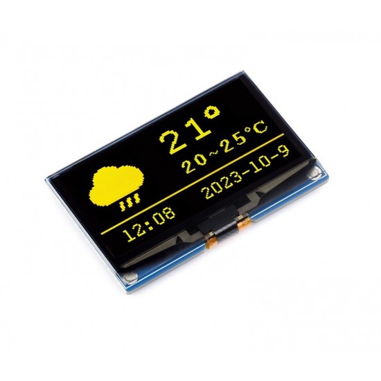 2.42inch OLED Display Module, 128×64 Resolution, SPI / I2C Communication - Yellow