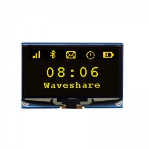 Waveshare 2.42inch OLED Display Module, 128×64 Resolution, SPI / I2C Communication - Yellow