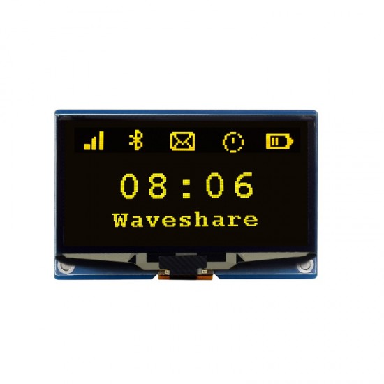 2.42inch OLED Display Module, 128×64 Resolution, SPI / I2C Communication - Yellow