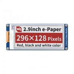 2.9inch E-Paper E-Ink Display Module (B), 296×128, Red / Black / White, SPI Interface