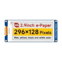 Waveshare 2.9inch E-Paper Display Module (G), E-ink Display, 296x128, Red/Yellow/Black/White, SPI Interface