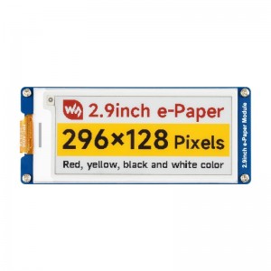 Waveshare 2.9inch E-Paper Display Module (G), E-ink Display, 296x128, Red/Yellow/Black/White, SPI Interface Waveshare 2.9inch E-Paper Display Module (G), E-ink Display, 296x128, Red/Yellow/Black/White, SPI Interface