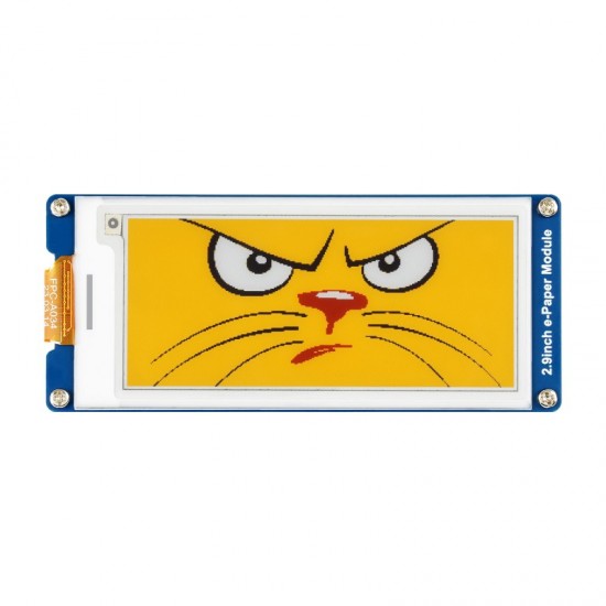 Waveshare 2.9inch E-Paper Display Module (G), E-ink Display, 296x128, Red/Yellow/Black/White, SPI Interface Waveshare 2.9inch E-Paper Display Module (G), E-ink Display, 296x128, Red/Yellow/Black/White, SPI Interface