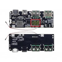 22.5W 5V 4.5A 18650 Mobile Power Bank Charging Module With Digital Tube Display - Dual USB Micro/Type Interface - QC4.0 QC3.0 LED with NTC Temperature Protection