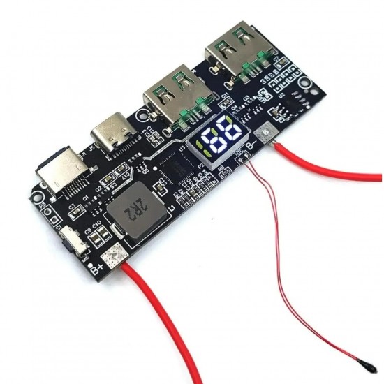 22.5W 5V 4.5A 18650 Mobile Power Bank Charging Module With Digital Tube Display - Dual USB Micro/Type Interface - QC4.0 QC3.0 LED with NTC Temperature Protection 22.5W 5V 4.5A 18650 Mobile Power Bank Charging Module With Digital Tube Display - Dual USB Micro/Type Interface - QC4.0 QC3.0 LED with NTC Temperature Protection