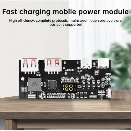 22.5W 5V 4.5A 18650 Mobile Power Bank Charging Module With Digital Tube Display - Dual USB Micro/Type Interface - QC4.0 QC3.0 LED with NTC Temperature Protection 22.5W 5V 4.5A 18650 Mobile Power Bank Charging Module With Digital Tube Display - Dual USB Micro/Type Interface - QC4.0 QC3.0 LED with NTC Temperature Protection