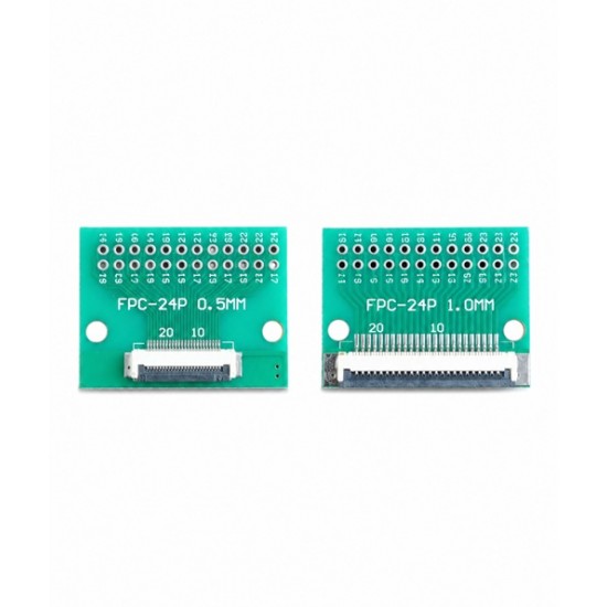24 Pin 0.5 & 1.0mm FPC/FFC Adapter Breakout Board - Both Side Soldered Connector