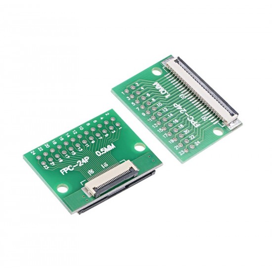 24 Pin 0.5mm FFC / FPC Adapter Board With Soldered Connector