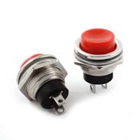 2 Pin Red SPST Push to ON Panel Mount Button Switch 125V 3A