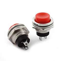 2 Pin Red SPST Push to ON Panel Mount Button Switch 125V 3A 2 Pin Red SPST Push to ON Panel Mount Button Switch 125V 3A