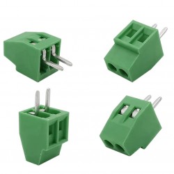 Screw Terminal Block - 2 Pin Wire to Board Connector, 2.54mm Pitch 128V - Green Screw Terminal Block - 2 Pin Wire to Board Connector, 2.54mm Pitch 128V - Green