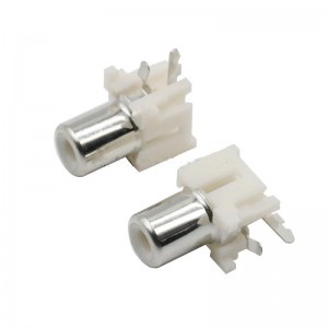 Right Angle Single Female Jack RCA Socket - White - PCB Mount Right Angle Single Female Jack RCA Socket - White - PCB Mount