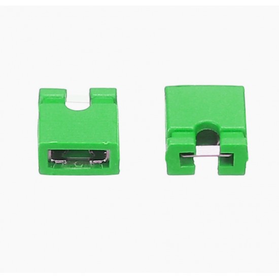 2 Pin Shunt - 2.54mm Pitch - Jumper Cap - Green Color - Pack of 10