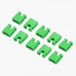 2 Pin Shunt - 2.54mm Pitch - Jumper Cap - Green Color - Pack of 10 2 Pin Shunt - 2.54mm Pitch - Jumper Cap - Green Color - Pack of 10