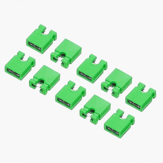 2 Pin Shunt - 2.54mm Pitch - Jumper Cap - Green Color - Pack of 10