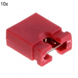 2 Pin Shunt - 2.54mm Pitch - Jumper Cap - Red Color - Pack of 10 2 Pin Shunt - 2.54mm Pitch - Jumper Cap - Red Color - Pack of 10
