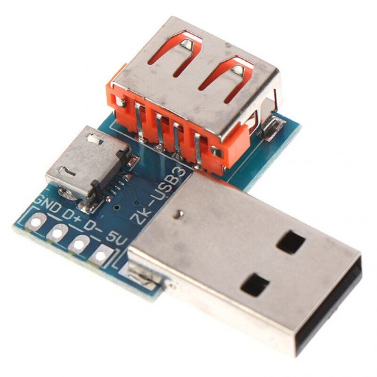 3 in 1 USB Adapter Board, USB Male to Female to Micro USB to 4P Adapter 2.54mm