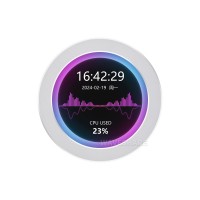 3.4inch USB Monitor, AIO LCD, CPU Cooler Screen, PC case Secondary Screen, 800×800 Resolution, With Music Spectrum Analysis Function - Silver