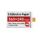 3.52inch E-Paper /  E-Ink Raw Display (B), 360x240, Red/Black/White, SPI Interface