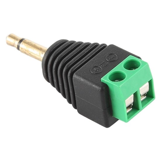 3.5mm 2 Pin Male Audio Connector to Screw Terminal Adapter