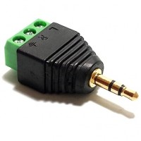 3.5mm 3 Pin TRS Male Audio Connector to Screw Terminal Adapter