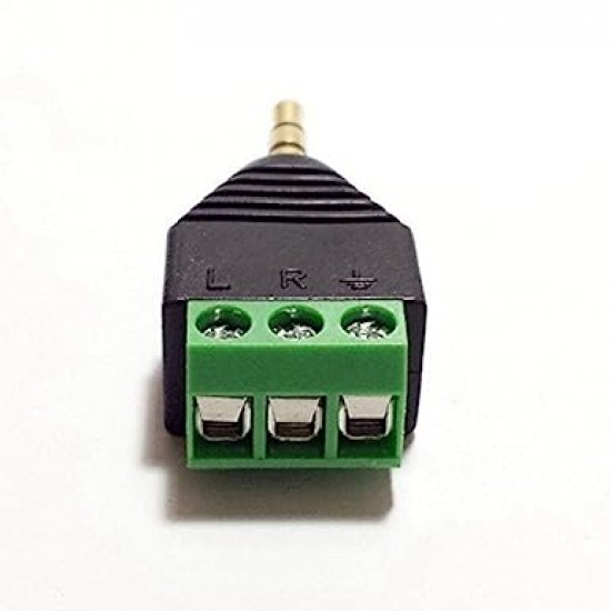 3.5mm 3 Pin TRS Male Audio Connector to Screw Terminal Adapter