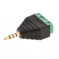 3.5mm 4 Pin TRRS Male Audio Connector to Screw Terminal Adapter