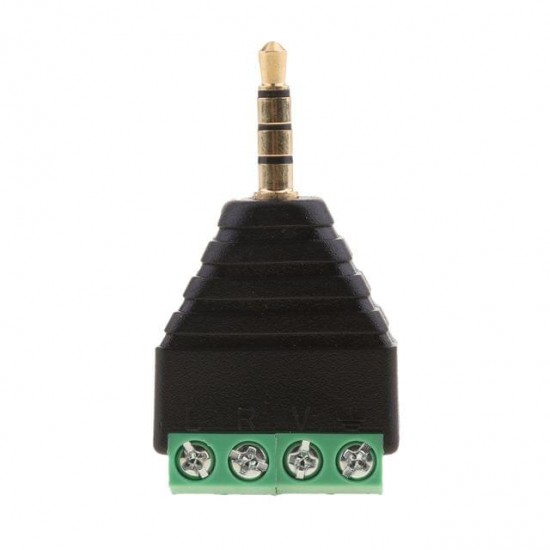 3.5mm 4 Pin TRRS Male Audio Connector to Screw Terminal Adapter