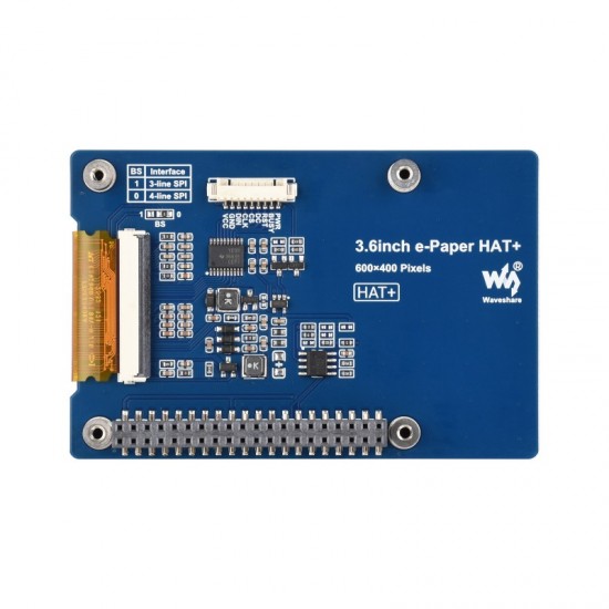 Waveshare 3.6inch E Ink Spectra 6 (E6) Full color E-Paper Display Hat, 600×400 Pixels, SPI Communication, With Driver Board Waveshare 3.6inch E Ink Spectra 6 (E6) Full color E-Paper Display Hat, 600×400 Pixels, SPI Communication, With Driver Board