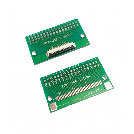 34 Pin 0.5mm FFC / FPC Adapter Board With Soldered Connector