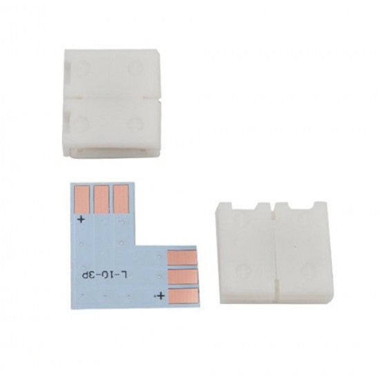 3 Pin 10mm L Shaped Solderless LED Strip Connector For WS2812B / WS2811