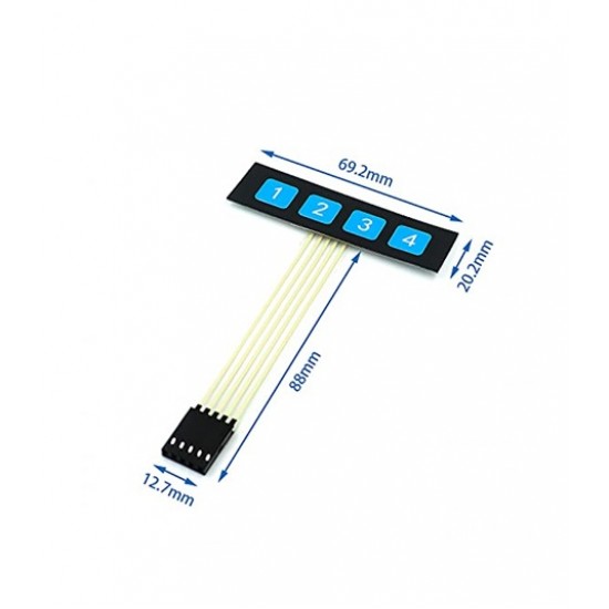 1x4 4 Key Matrix Membrane Type Switch Keypad