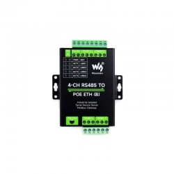 4-Ch RS485 to RJ45 Ethernet Serial Server, 4 Channels RS485 Independent Operation, Rail-mount Industrial Isolated Serial Module With POE Function