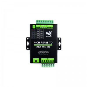 4-Ch RS485 to RJ45 Ethernet Serial Server, 4 Channels RS485 Independent Operation, Rail-mount Industrial Isolated Serial Module With POE Function 4-Ch RS485 to RJ45 Ethernet Serial Server, 4 Channels RS485 Independent Operation, Rail-mount Industrial Isolated Serial Module With POE Function