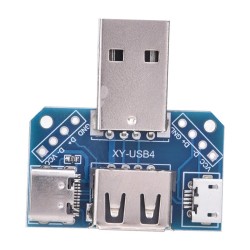 4 in 1 USB Adapter Board, Male to Female Micro Type-C 4P 2.54mm USB4 Module Converter 4 in 1 USB Adapter Board, Male to Female Micro Type-C 4P 2.54mm USB4 Module Converter