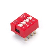 4 Way DIP Switch 2.54mm Pitch SPST 24V 25mA